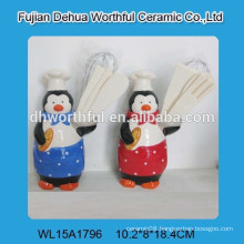 Popular penguin cook designed ceramic utensil holder for kitchen